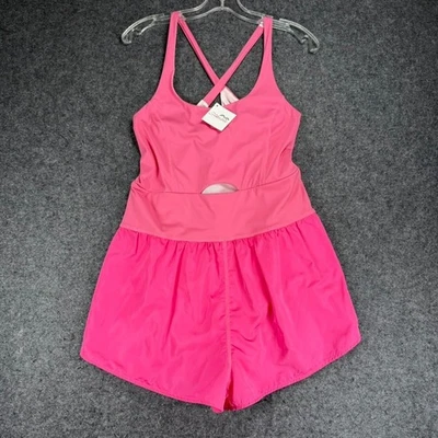 Mameluco deportivo TCEC rosa sin mangas recorte espalda cruzada - para mujer L Foto 1 de 4