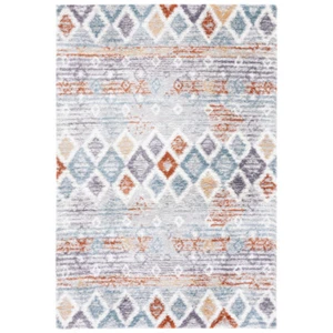 SAFAVIEH Berber Shag BER585A Blue Rust / Ivory Rug - Picture 1 of 15