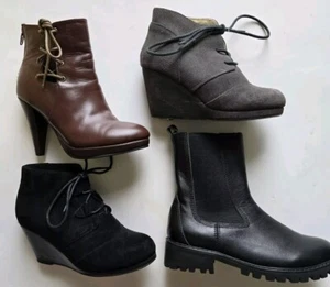 4 PRS Cinderella of Boston Womens Shoes Boots Leather Suede 3.5M Black LOT + Vtg - Picture 1 of 19