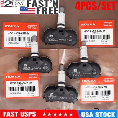 4X GENUINE TIRE PRESSURE SENSORS TPMS OEM 42753-SNA-A83 FITS HONDA CRZ ODYSSEY Foto 1 de 4