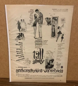 1960 TALL STORY Movie  Ad w/JANE FONDA (Movie Debut) & ANTHONY PERKINS (MH216) - Picture 1 of 7