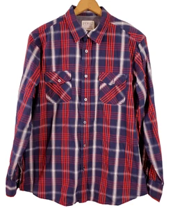 Paper Denim & Cloth Men’s Cotton Long Sleeve Button Up Shirt – Red Plaid Size XL - Picture 1 of 12