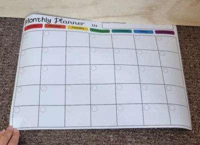 Magnetic Monthly Planner Fridge Magnet Multicoloured 42cm x 30cm (B17) - Image 1 of 4