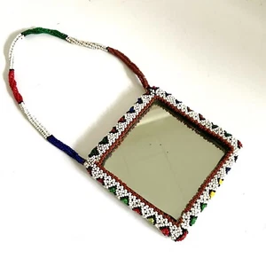 Mirror Vintage Handmade Beaded South Africa Or South America - 301 - Picture 1 of 14