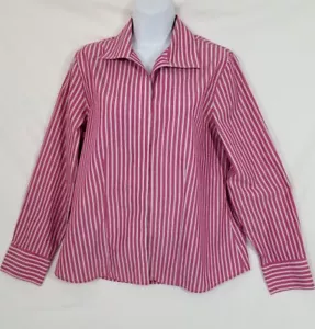 Chico Damen rot gestreift Knopfleiste Langarm Bluse Größe Medium - Bild 1 von 1