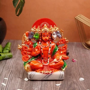 Panchmukhi Hanuman Ji Murti Idol Statue zum Schutz orange 1er Pack - Bild 1 von 5