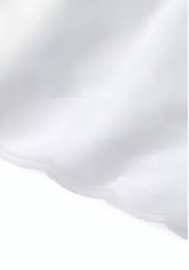 Ralph Lauren Malin Scallop Organic Cotton Studio White King Flat Sheet $315 - Picture 1 of 6