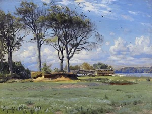 Spring Village Meadow de P. Monsted Azulejos Mural Cocina Salpicadero Mármol Cerámica - Imagen 1 de 34
