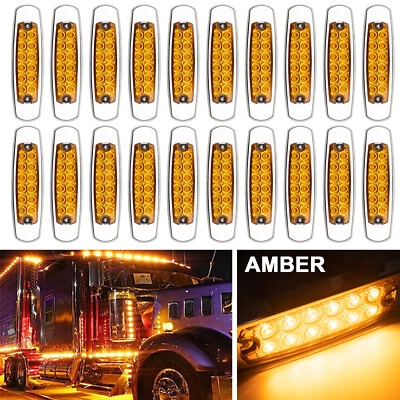 20-40PCS Truck RV Side Marker Lights 6.4" 12 LED Trailer Light For Peterbilt - Image 1 of 4