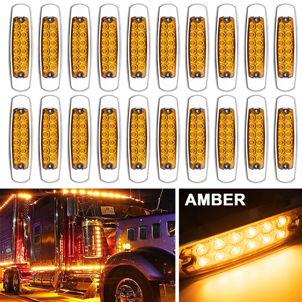 20-40PCS Truck RV Side Marker Lights 6.4" 12 LED Trailer Light For Peterbilt - Image 1 of 4