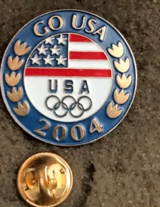 2004 Athen Griechenland Olympische Sommerspiele Runde Pin Anstecker Go USA - Bild 1 von 2
