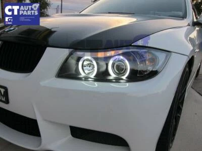Black CCFL Angle Eye Projector Headlight for 05-08 BMW E90 E91 320i 323i 325i - Image 1 of 4