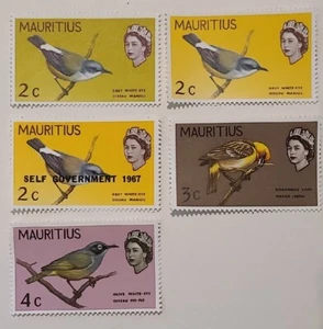 Mauritius 1965 part bird set mint and colour variation of two cents - Picture 1 of 1
