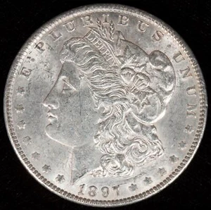 1897-P Morgan Silver Dollar Gorgeous Mint Luster AU++ - Picture 1 of 2