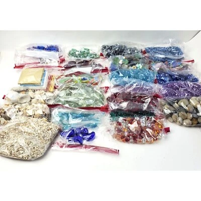 Lot of 19+ lbs of Assorted Glass Tile Rocks Shells for Mosiac Vases etc - Image 1 of 4