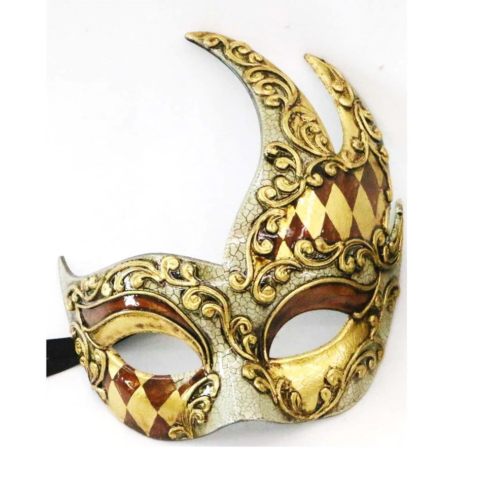 Masquerade Eye Mask Venetian Flame Halloween Unisex Fancy Dress Costume - Image 1 of 1
