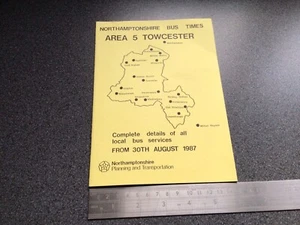 Northamptonshire Busfahrplan August 1987 Area 5 Towcester - Bild 1 von 3