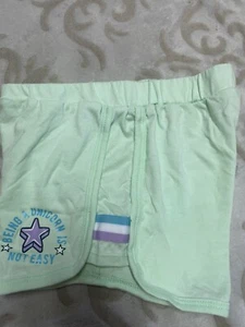 Wonder motion girl size M 7 / 8 Being A Unicorn Is Not Easy lime green shorts - Picture 1 of 7