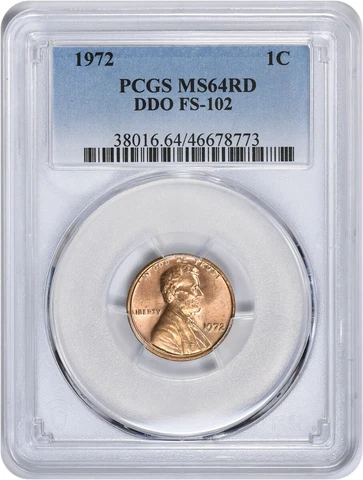 1972 Lincoln Cent DDO FS-102 MS64RD PCGS Cover