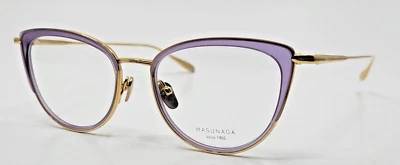 Gafas Masunaga Giselle Color 26 Dorado con Inserciones Púrpura 49-14-140 Nuevas en Caja Foto 1 de 3