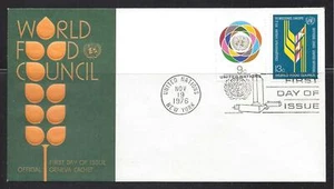 UN Stamps 1976 Scott NY#280+#269 Wheat FDC combo with G cachet - Picture 1 of 1