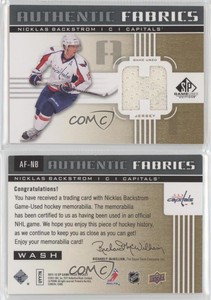 2011 SP Game Used Edition Authentic Fabrics Gold Nicklas Backstrom (H) #AF-NB.H