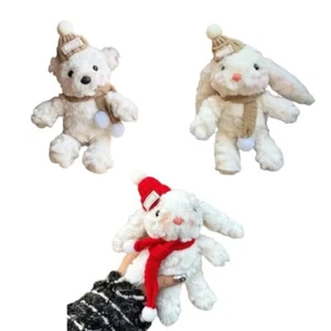 Plush Rabbit Keychain Stuffed Animal Bear Toy Car Keyring Handbag Pendant - Picture 1 of 11