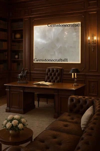 "Selenite Wall Art Panel | Handmade Sunburst Design | Office & Home Decor" - Picture 1 of 10