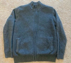 SALE!!! BC Clothing Men's Rib Knit Full Zip Sweater Dark Grey - Medium - Picture 1 of 3