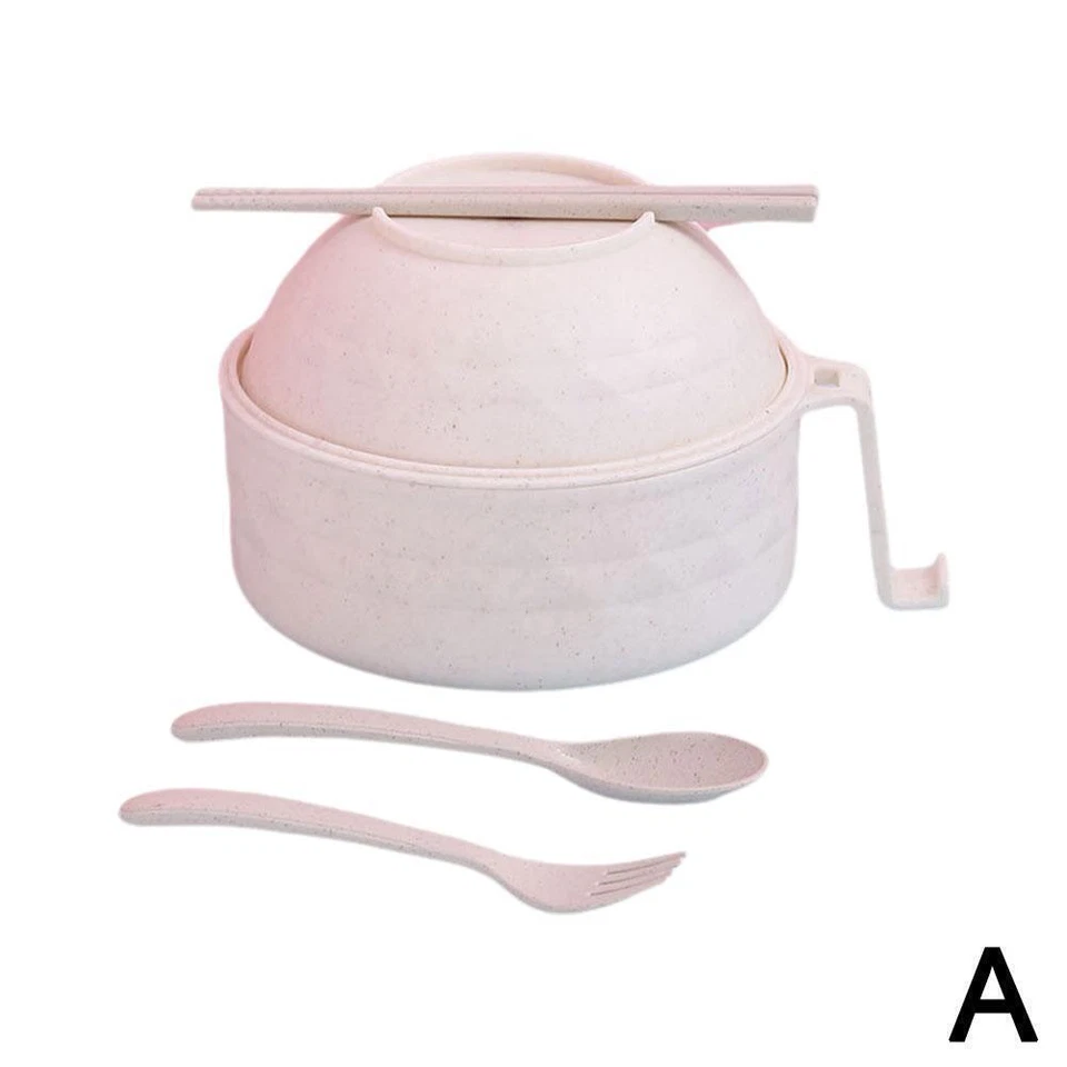 Juego de tazones de ramen microondas cocina de ramen fideos instantáneos tazón con palillos Foto 1 de 4