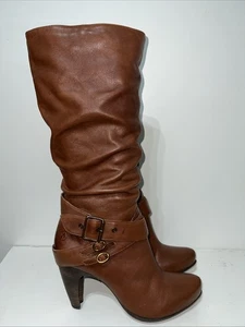 Bronx So Today Brown Women’s Leather Slouch Fashion Boots SZ 10 - 3” Heel - Picture 1 of 20