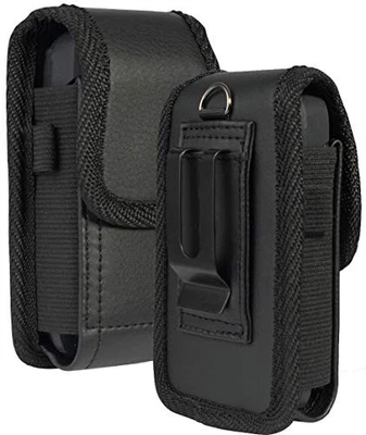Case for Kyocera Flip Phone, Black Vegan Leather Vertical Pouch [with Belt Lo... - Image 1 of 4