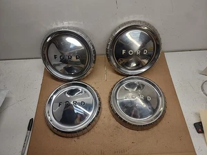 1960 1961 1962 1963Ford Falcon & Econoline van wheel Dog Dish Hub Caps oem Set 4 - Picture 1 of 9