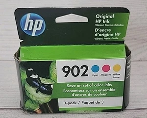 New EXP. OCT 2022 Genuine HP 902 Cyan Magenta Yellow 3PK Ink Cartridges  - Picture 1 of 3