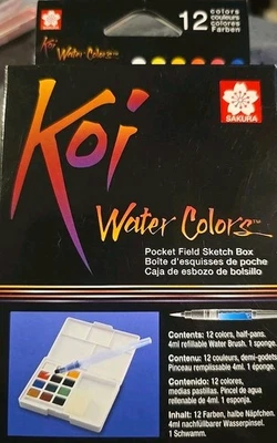 Koi акварель карман поле эскиз коробка - 12 цветов - Изображение 1 из 2