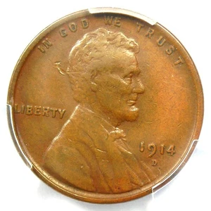 1914-D Lincoln Wheat Cent 1C - Certified PCGS XF Details - Rare Key Date Penny! - Picture 1 of 4