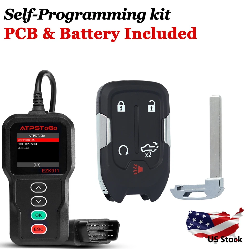 For 2019 2020 2021 GMC Sierra Chevy Silverado 1500 REMOTE START SMART KEY FOB - Image 1 of 4