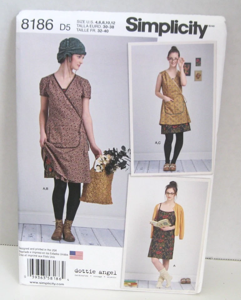 Simplicity 8186 Dottie Angel Misses Wrap Dress Slip Uncut