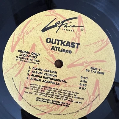 Outkast - ATLiens /Wheelz Of Steel Original Pressing 12" Vinyl Record 1996 PROMO Foto 1 de 4
