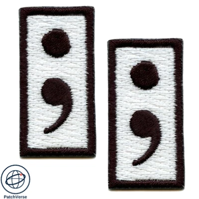 Semi colon Suicide Prevention Patch Mental Health Awareness Iron On (2-Pack) - Image 1 of 2