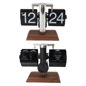 Retro Flip Clock Automatic Page Turning 12 Hours Battery Operated Mechanical - Picture 1 of 24