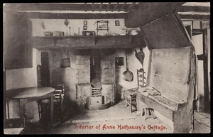 Innenraum von Anne Hathaways Cottage Warwickshire Harvey Barton Postkarte - Bild 1 von 2
