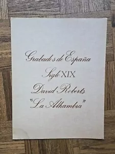 Vtg Grabados de Espana Siglo XIX David Roberts La Alhambra Set Of 5 Lithographs - Picture 1 of 18