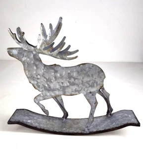 Rustic Elk Metal Figure Wildlife Log Cabin Lode Farmhouse Decor - Picture 1 of 6