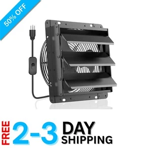 Upgraded 10-Inch Black Exhaust Fan | 647CFM, Low Noise, Wall Mount Ventilation - Picture 1 of 10