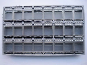 2 pcs SMD SMT Electronic Component Mini Storage Box 24 Grid Grey Color T-157 New - Picture 1 of 3
