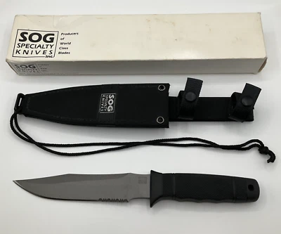 SOG Navy Seal S37 Combination Clip Point 7" Fixed Blade Seki-Japan With Sheath - Image 1 of 4