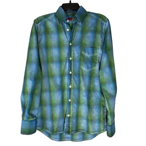 Georg Roth Los Angeles Men S Ombre Plaid Button Up Shirt Casual Office Cotton - Picture 1 of 12
