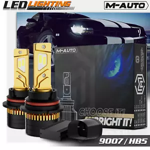 Pair HB5 9007 6500K Headlight LED Bulb High/Low Beam Fog Light DRL w/Cooling Fan - Foto 1 di 12