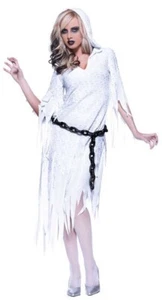 2pc Sexy Ghostly Dress Chain Belt Ghost Zombie Halloween Costume Women XL 18-20 - Picture 1 of 2